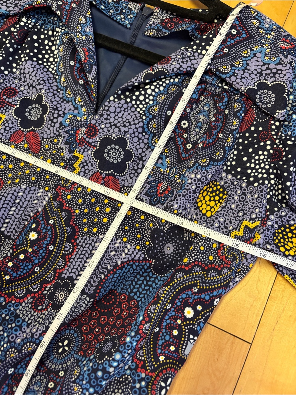 1960’s/70’s Handmade Psychedelic Floral Paisley Maxi Dress • Elastic Waist & Tie - Picture 9 of 10